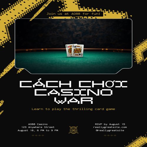Sơ đồ minh họa cơ chế Theo Chiến WAR khi hai lá bài của người chơi và dealer bằng nhau trong Casino War